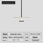 Lámpara colgante de hierro minimalista con detalle de madera