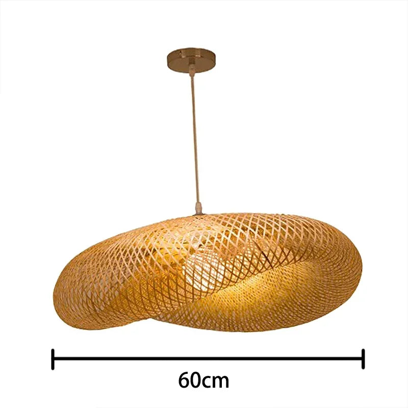 Bohemian Bamboo Rattan Pendant Light Woven
