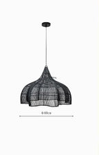 Lámpara Colgante de Ratán Retro - Diseño Wabi-Sabi
