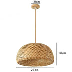 Lámpara colgante bohemia de ratán trenzado 26cm