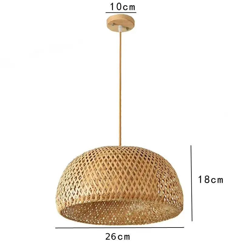 Lámpara colgante bohemia de ratán trenzado 26cm
