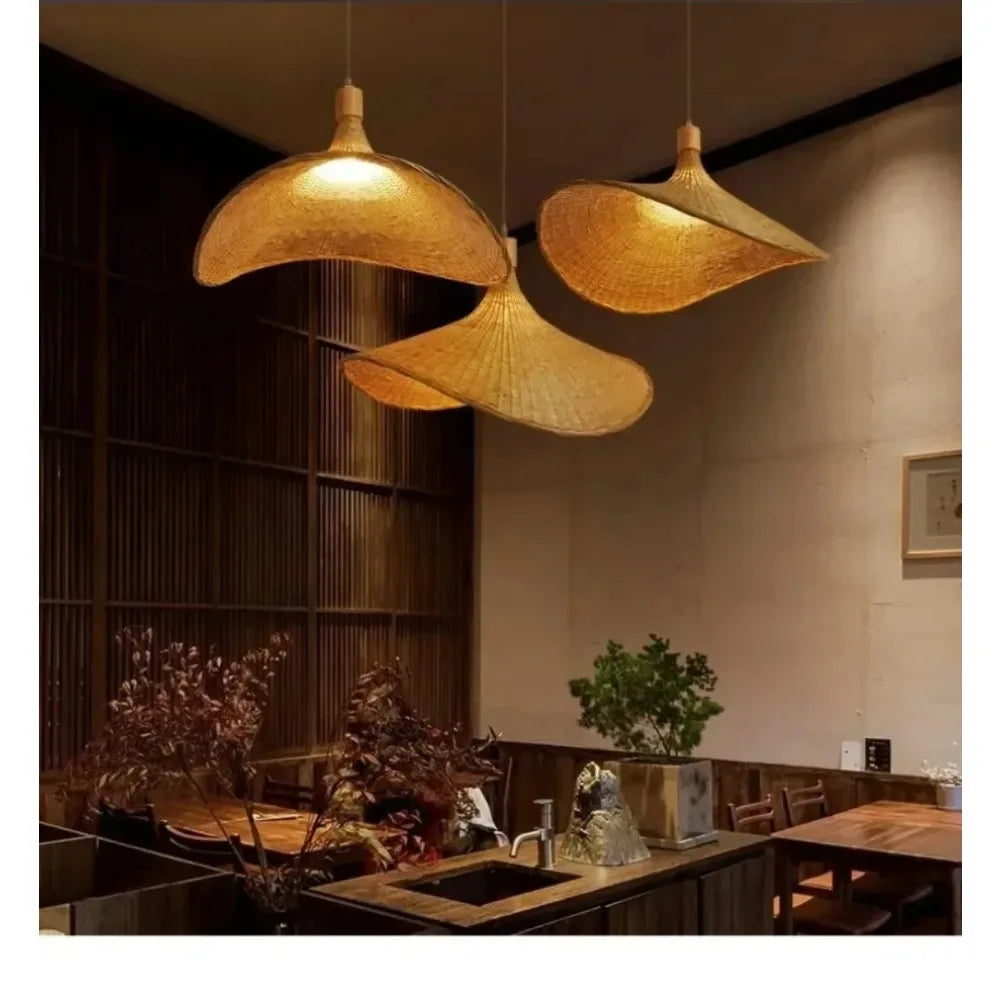 Bohemian Rattan Pendant Light for Dining Room
