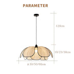 Vintage Hand Woven Fabric Lotus Chandelier for Dining Room and Bedroom