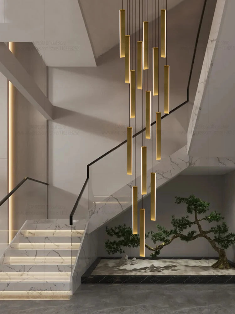 Minimalist Aluminum Pendant Light for Staircase