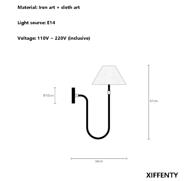 Nordic Iron Pendant Light with Fabric Shades