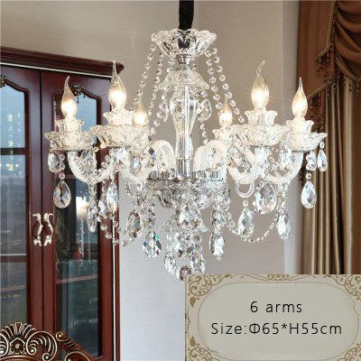 Lámpara de araña de cristal europea para salón, ambiente, lámpara de techo moderna, minimalista, para dormitorio, comedor, hogar, luz de villa, candelabro.