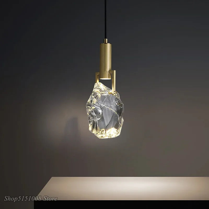 Crystal Glass Pendant Light for Bedroom & Dining