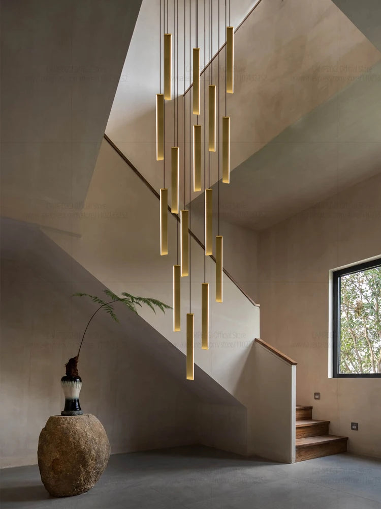 Minimalist Aluminum Pendant Light for Staircase