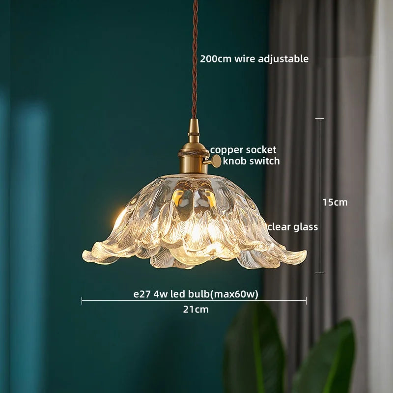 Lámparas colgantes LED con interruptor de perilla IWHD para cocina, pasillo, sala de estar, dormitorio, cristal transparente, lámpara colgante nórdica, araña