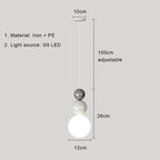 Nordic Pendant Light Modern LED Hanging Lamp Cream Style Indoor Lighting Room Decor Bedroom Living Room Bedside Light Fixture