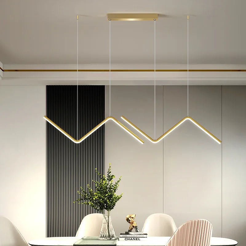Lámpara Colgante Minimalista de Aluminio - Diseño Nórdico Ondulado