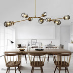 Modern Glass Pendant Light - 6 Bulb Hanging Lamp