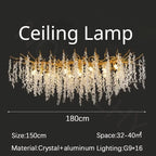 Lámpara colgante de araña LED de cristal de rama moderna