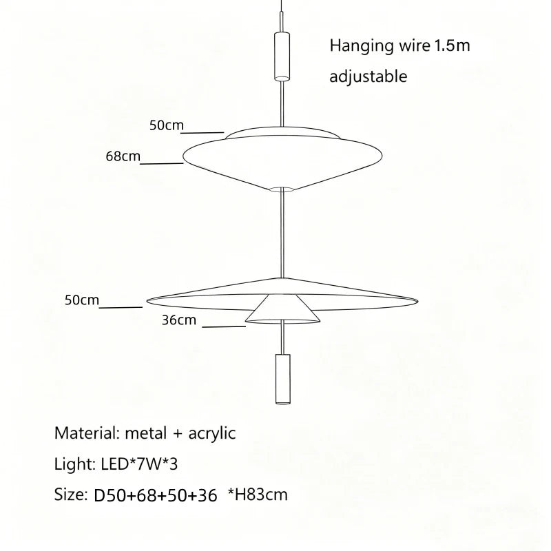 Minimalist Iron Pendant Light - Nordic UFO Design