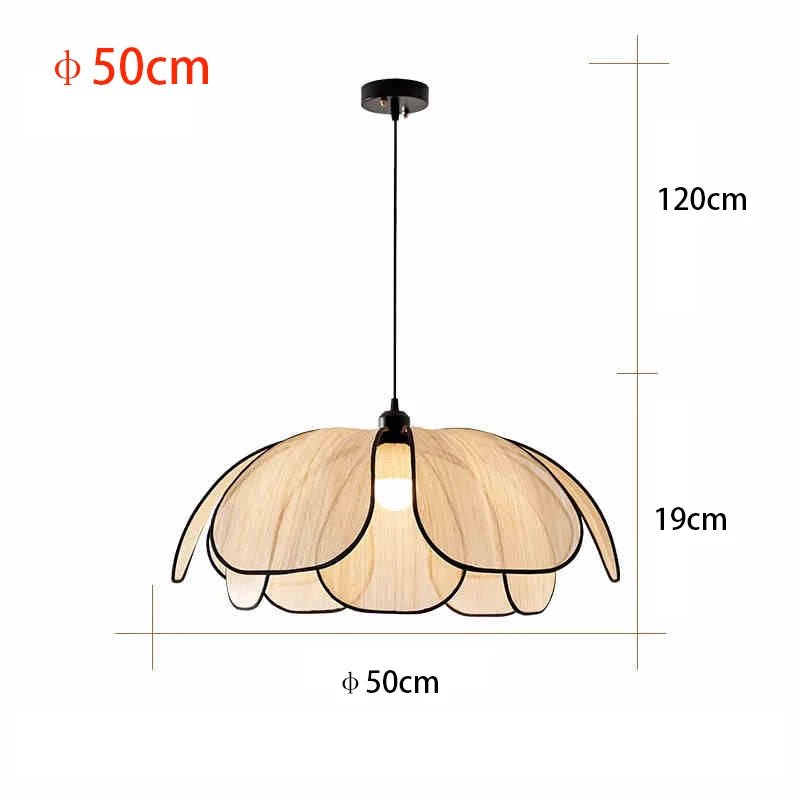 Vintage Hand Woven Fabric Lotus Chandelier for Dining Room and Bedroom
