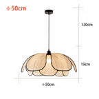 Vintage Hand Woven Fabric Lotus Chandelier for Dining Room and Bedroom