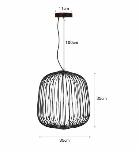 Italian Spokes Wire Cage Pendant Light in Gold for Staircase and Lobby