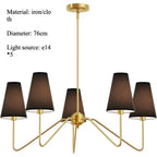 Nordic Iron Pendant Light with Fabric Shades