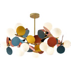 Colorful Branch Chandelier with Opal Glass Balls for Kids Room and Living Room