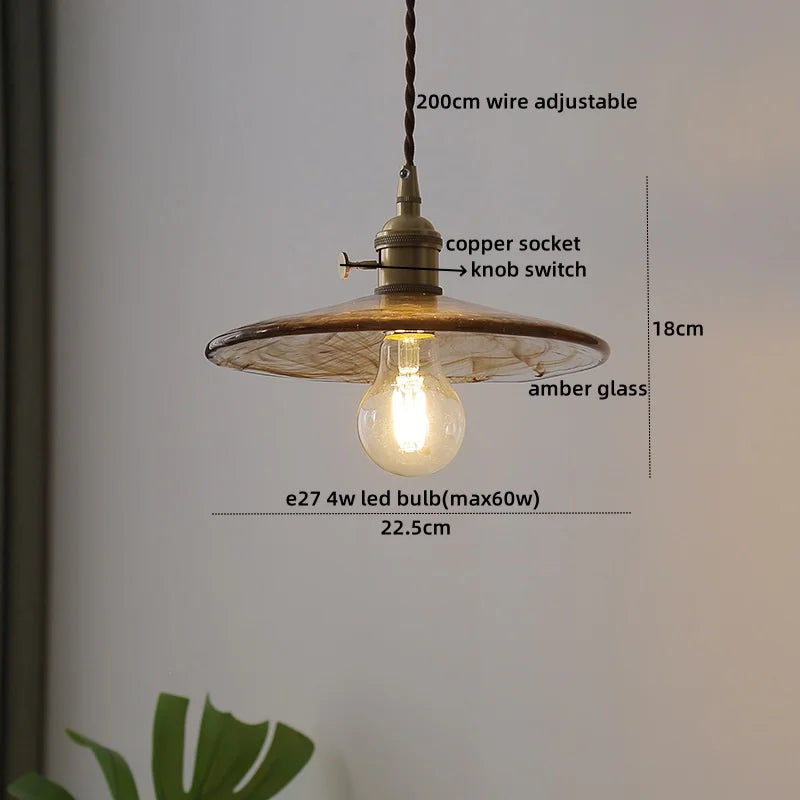 Lámparas colgantes LED con interruptor de perilla IWHD para cocina, pasillo, sala de estar, dormitorio, cristal transparente, lámpara colgante nórdica, araña