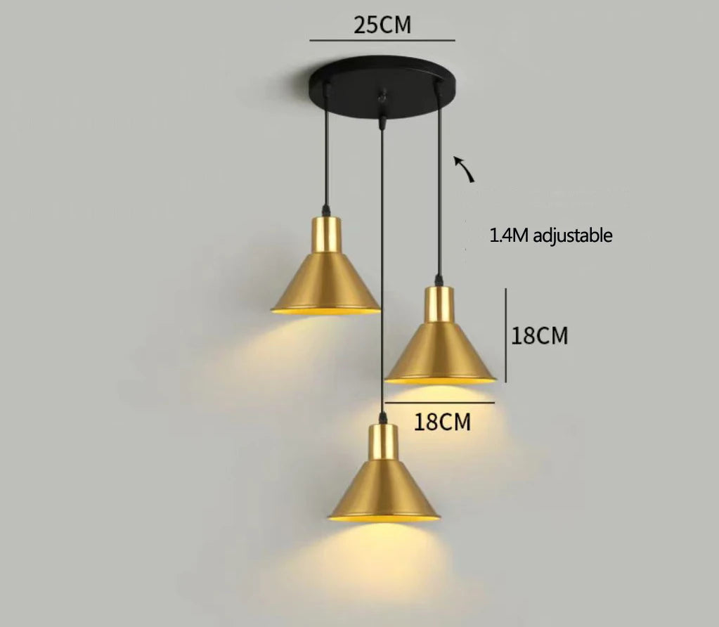 Minimalist Brass Pendant Light for Bedroom