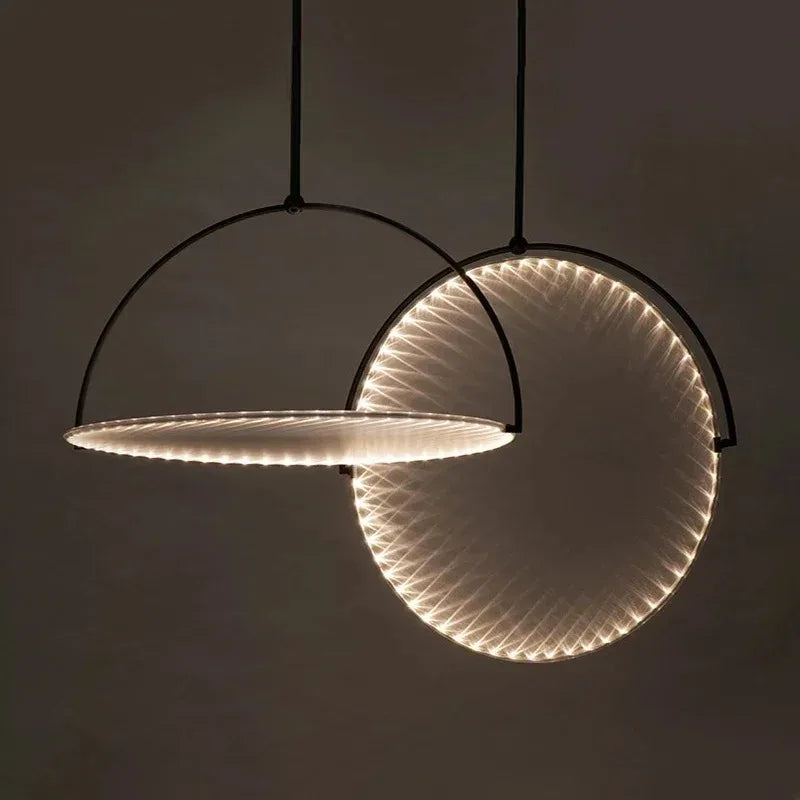 Nordic Iron Pendant Light with Fabric Shade