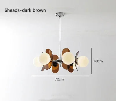 Retro Glass Pendant Light with Amber Accents
