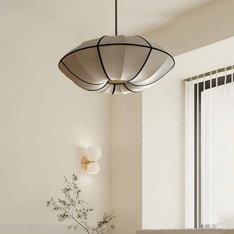 Nordic Fabric Pendant Light with Iron Frame