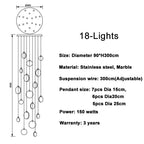 Luxury Alabaster Marble Disc Chandelier for Staircase and Lobby