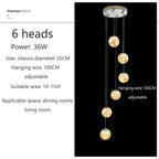Starry Glass Ball Cluster Chandelier for Staircase in Smoky Gray and Cognac