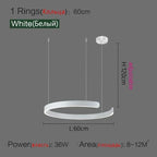 Nordic Copper Ring Pendant Light for Dining Room