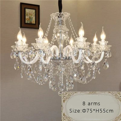 Lámpara de araña de cristal europea para salón, ambiente, lámpara de techo moderna, minimalista, para dormitorio, comedor, hogar, luz de villa, candelabro.