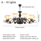 Vintage Iron Glass Pendant Chandelier Retro Loft