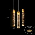 Modern Bubble Texture Acrylic Column Pendant Light in Gold for Bedside