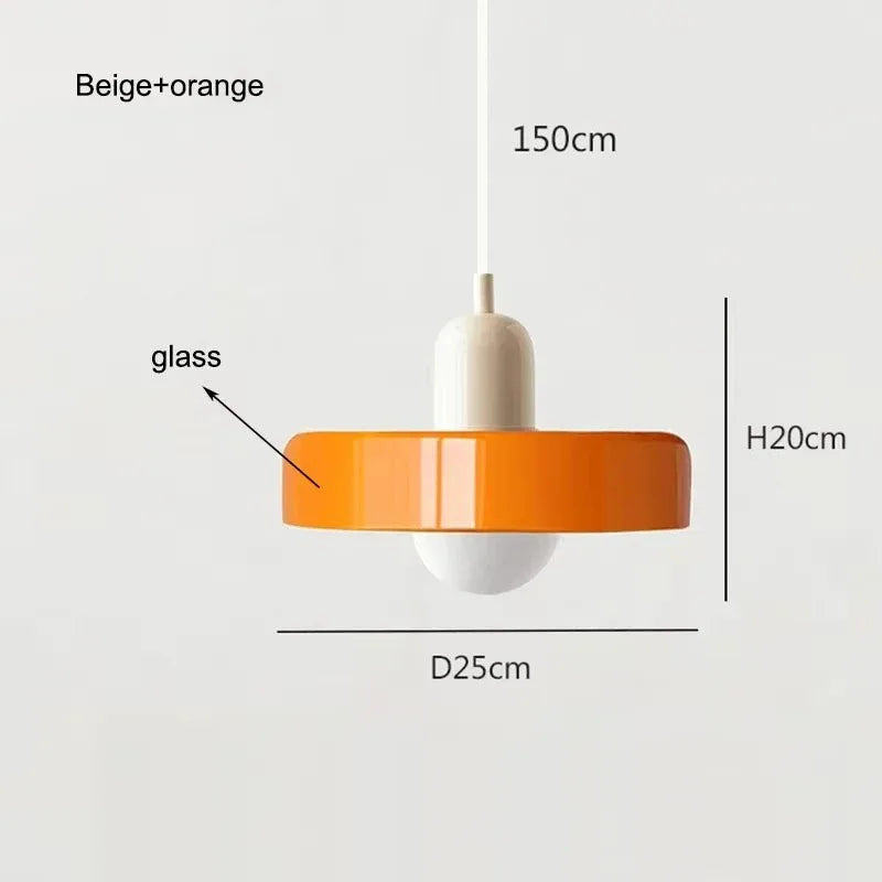 Nordic Retro Glass Pendant Light for Dining Room
