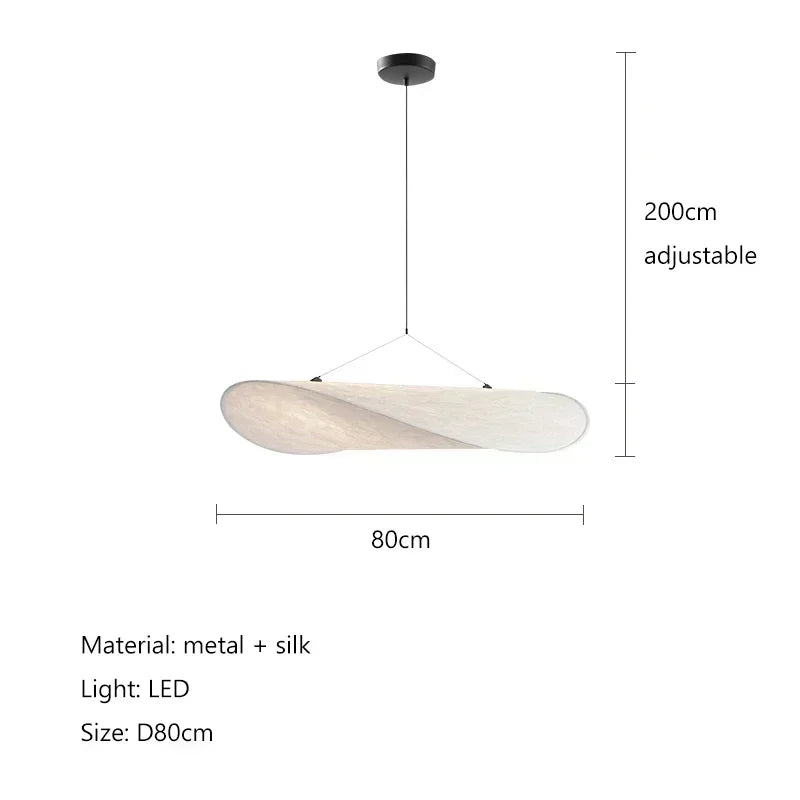 Nordic Silk LED Pendant Chandelier - Adjustable Hanging Lamp