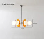 Retro Glass Pendant Light with Amber Accents