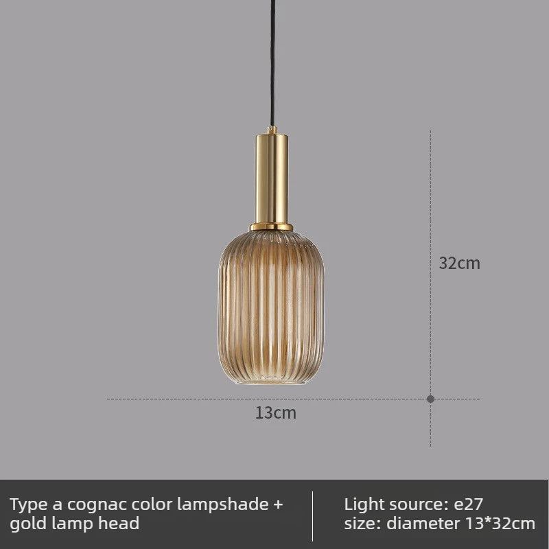 Nordic Glass Pendant Light with Copper Finish