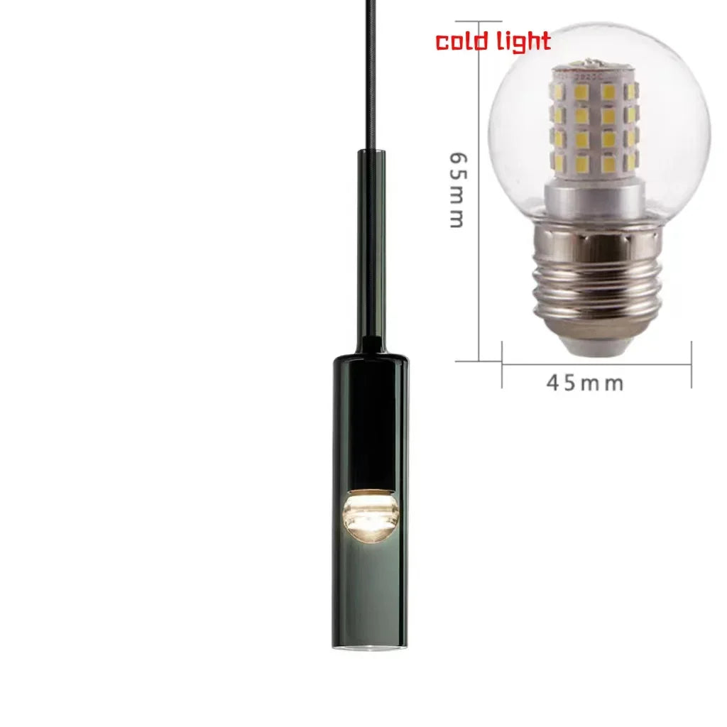 Minimalist Iron Glass Pendant Light for Bedroom