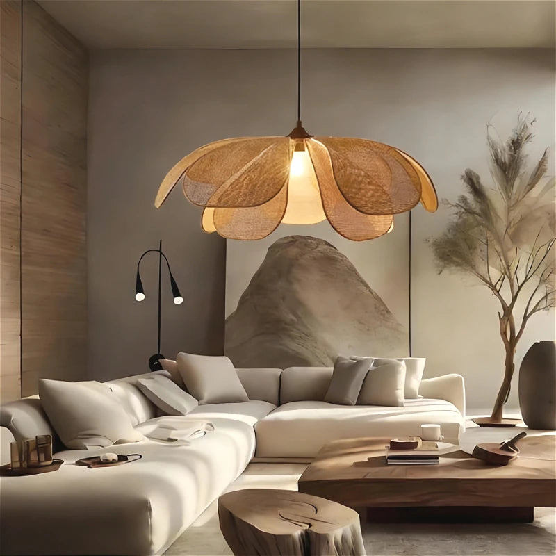 Bohemian Rattan Pendant Light for Bedroom