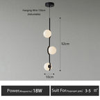 Minimalist Iron Glass Pendant Light for Living Room