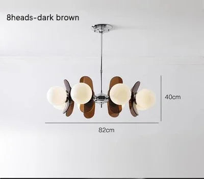 Retro Glass Pendant Light with Amber Accents