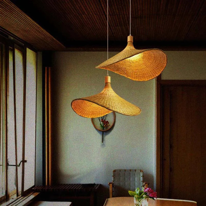 Bohemian Rattan Woven Pendant Light for Dining
