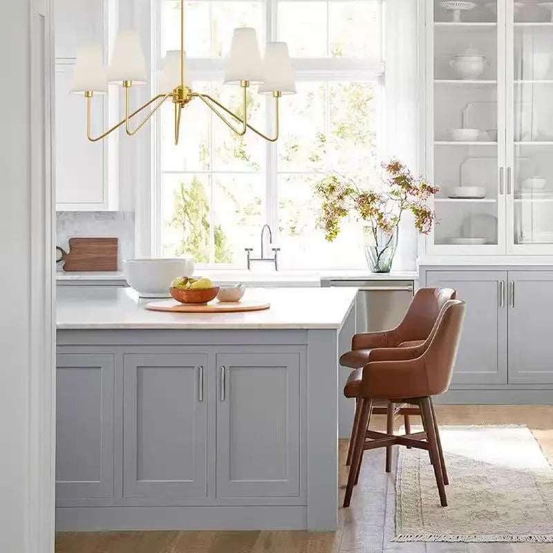 Nordic Iron Pendant Light with Fabric Shades