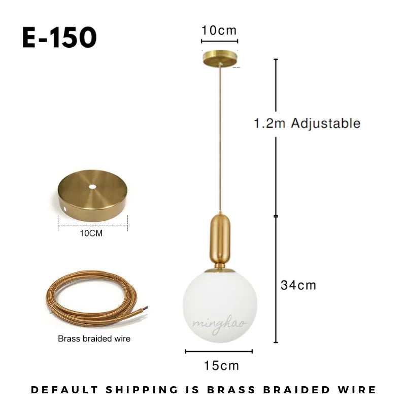 Nordic Minimalist Glass Ball Pendant Light