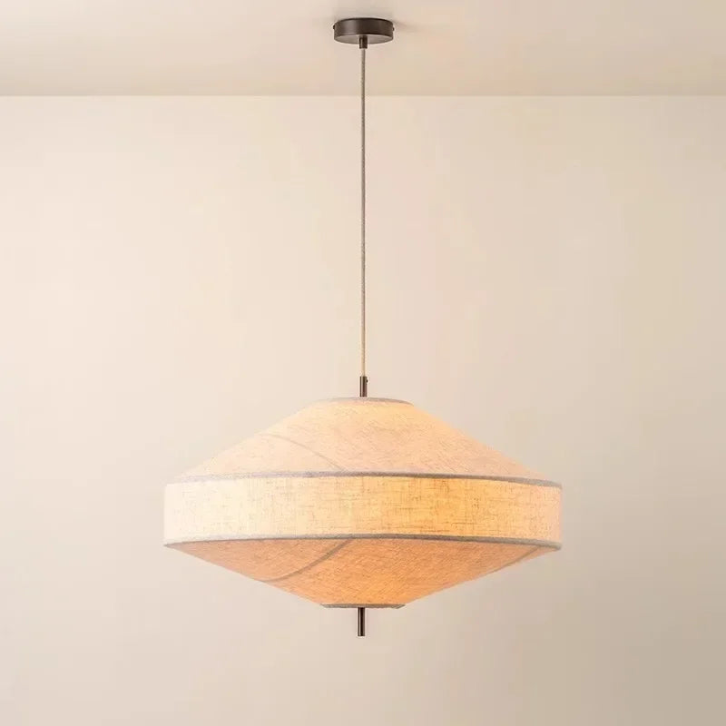 Minimalist Fabric Pendant Light with Iron Frame