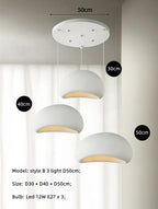 Wabi Sabi White Resin Dome Pendant Light for Living Room and Dining Room