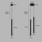 Minimalist Iron Tube Pendant Light for Bedroom