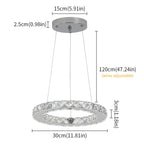 Luxury Crystal Twist Ring Chandelier in Gold for Dining Room