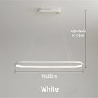 Lámpara colgante LED minimalista con diseño de tira ovalada